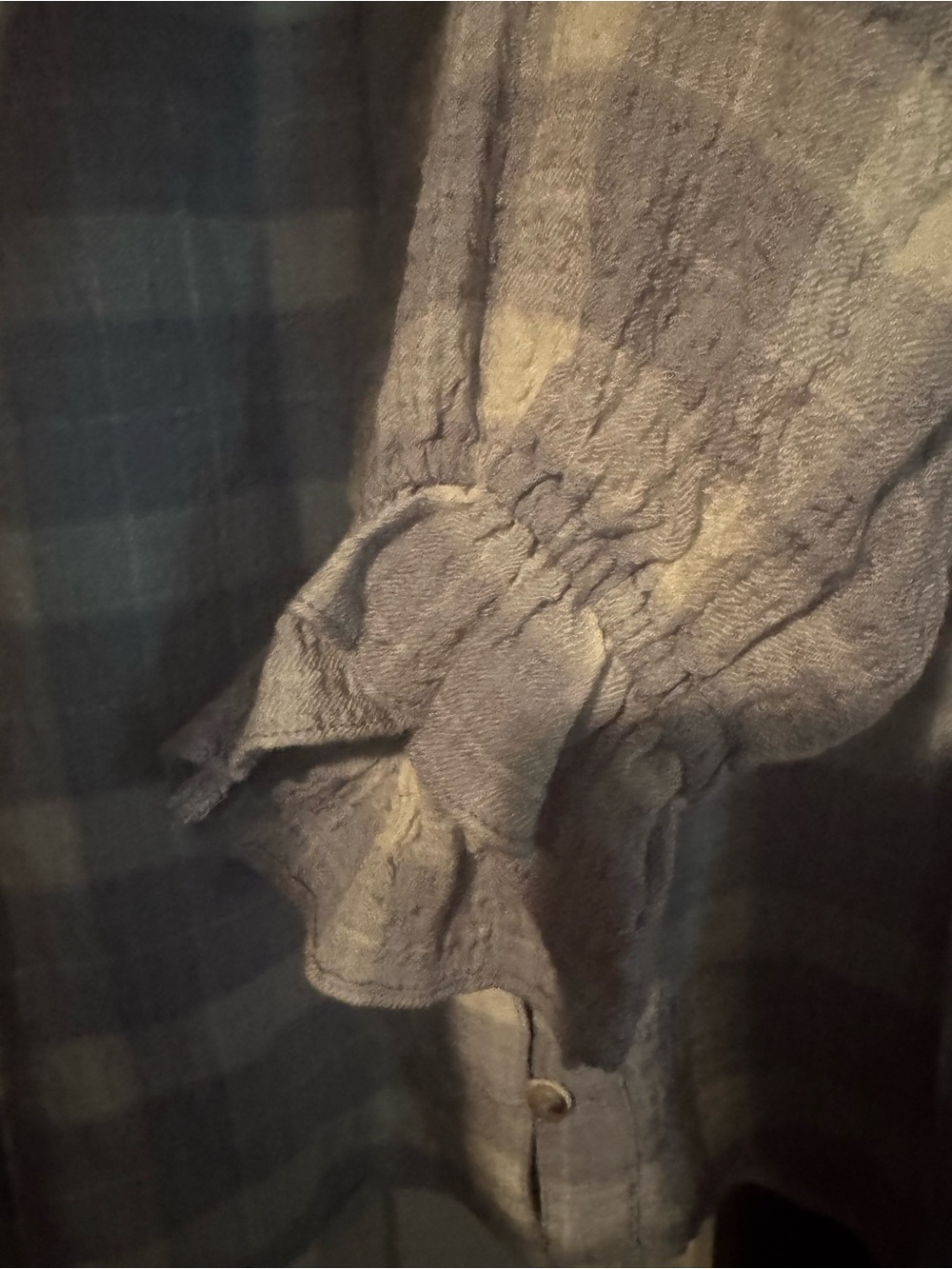 Pilcro by Anthropologie Keira Plaid Ruffle Collar Blouse - Size Large - Picture 5 of 6